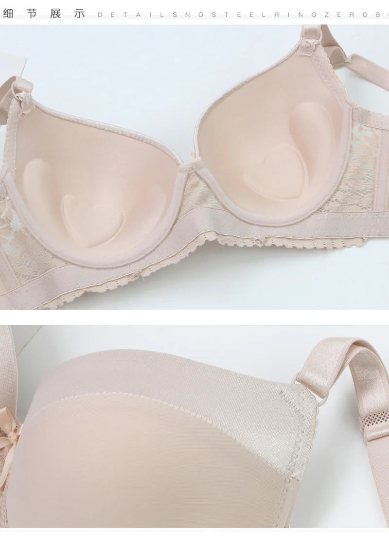 DaiNaFang Push Up Bras For Women Pink Blue Black Gray Beige White Burgundy Underwear Lace Minimize Seamless Lingerie