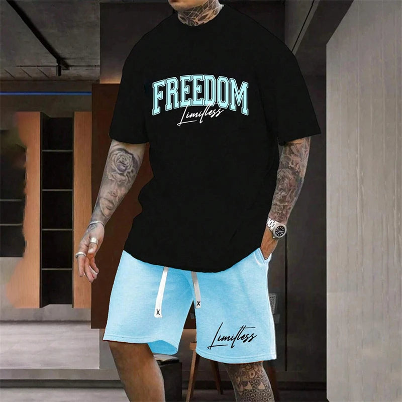 20024 Outdoor Sports Style Men's Suit Basketball Suit Summer Seaside Holiday Leisure Wear Men's Home Loose Comfortable Pyjamas