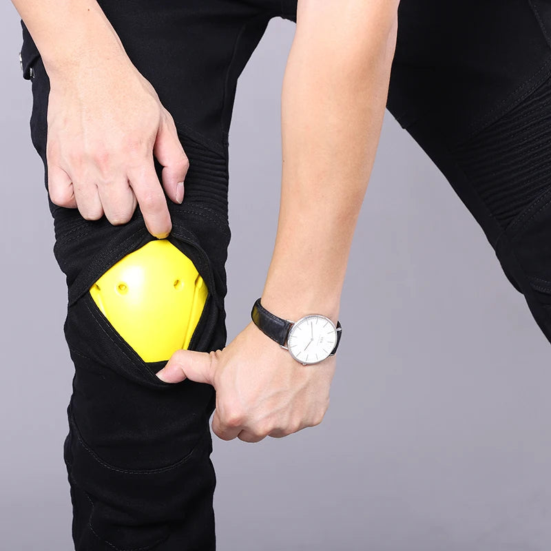 New Motorcycle Riding Pants Outdoor Men Women Leisure Elastic Moto Jeans Motorbike Trousers With Knee Hip Pads Protective Gear