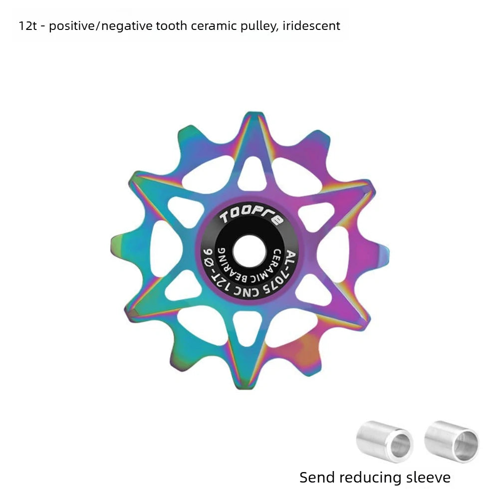TOOPRE Bicycle Derailleur Jockey Wheels 10/12/14/16T Aluminum Ceramic Bearing Positive Negative Teeth Pulley Hollow Lightweight