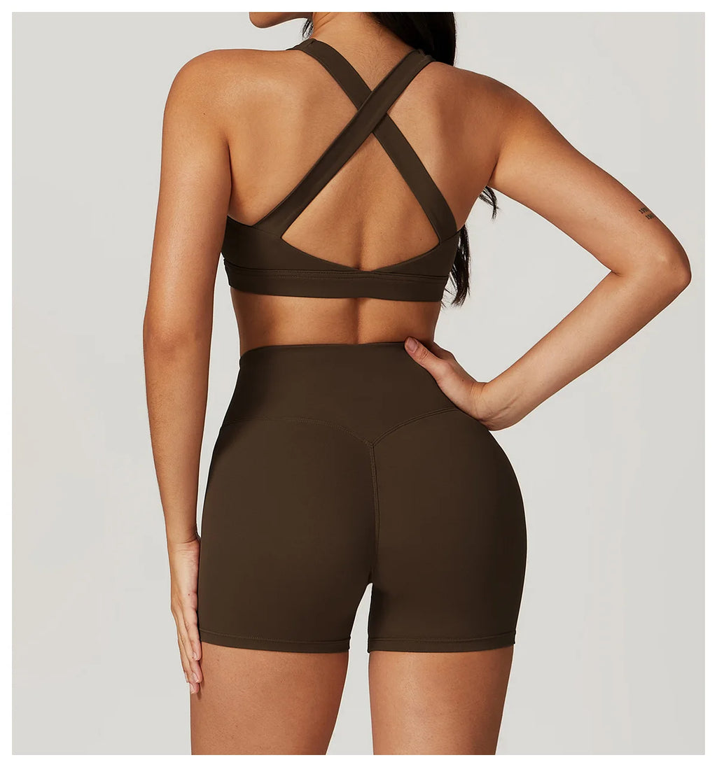 Women's Tracksuit 2PCS Fitness Suit Yoga Sets Sportswear Workout Sports Bra High Waist Leggings Gym Clothing Push Up Sports Suit
