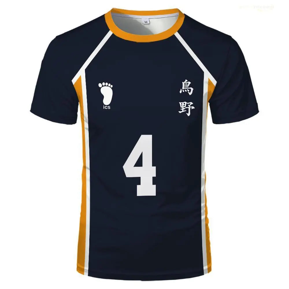 Anime Haikyuu Role Play Jersey Karasuno High School Volleyball Club Hinata Shoyo Kageyama Sportswear Jersey Unisex Crew Neck Top