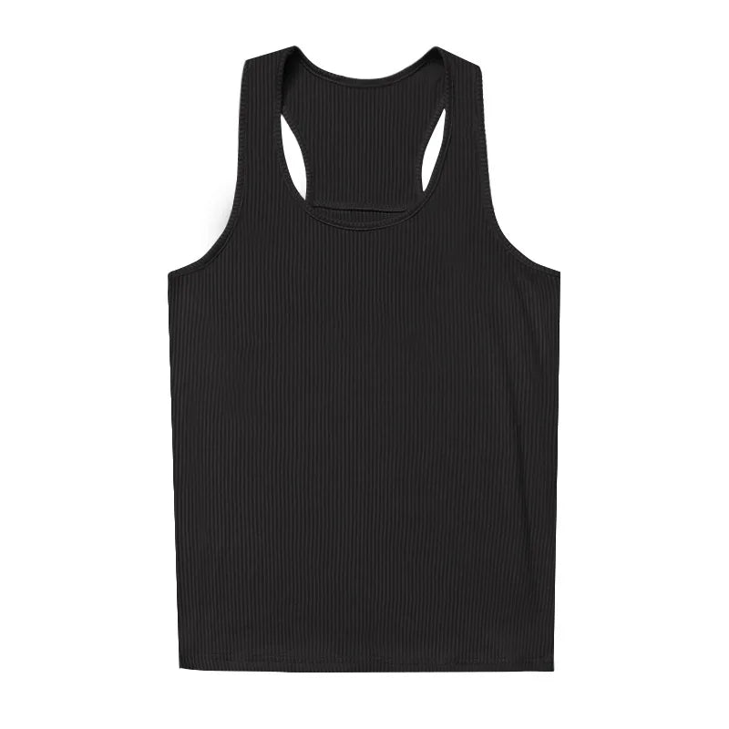 Summer Men's Sports Clothing Casual Vest Fashion Round Neck Quick Dry Tank Top Male Outdoor Gym Fitness Sleeveless Base Shirt