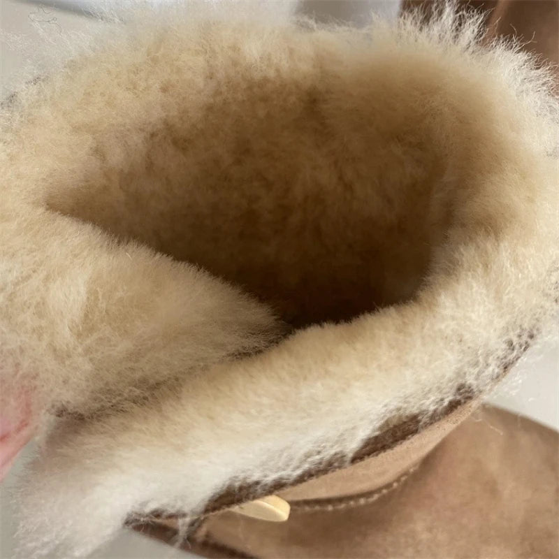 2026 New Design Winter Boots Women Super Mini Real Sheepskin Wool Comfort Warm Natural Fur Shoe Man Classic Snow Boot Size 35-44