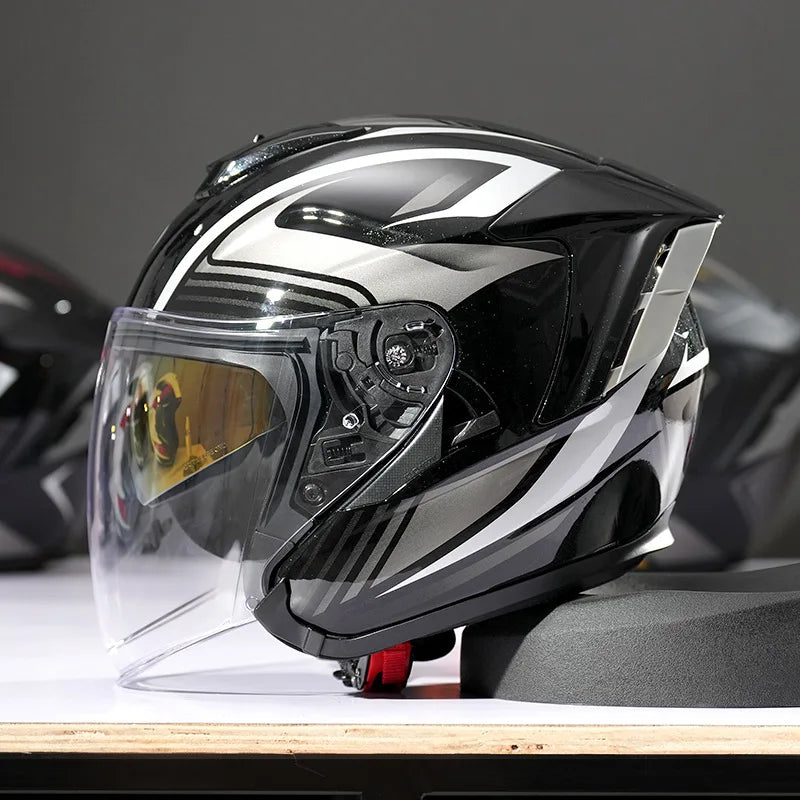 Lightweight Ventilated 3/4 Open Face Helmet DOT ECE Approves Motorbike Scooter Scooter Half Helmet Open Face Casco Moto