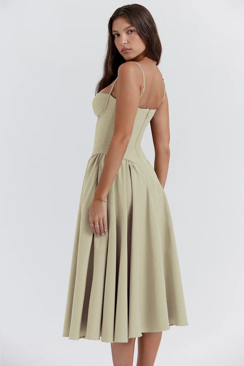Summer Sexy Tube Top Waisted Camisole Dress Women Elegant Sleeveless Backless Pleated Female Party Evening Dresses
