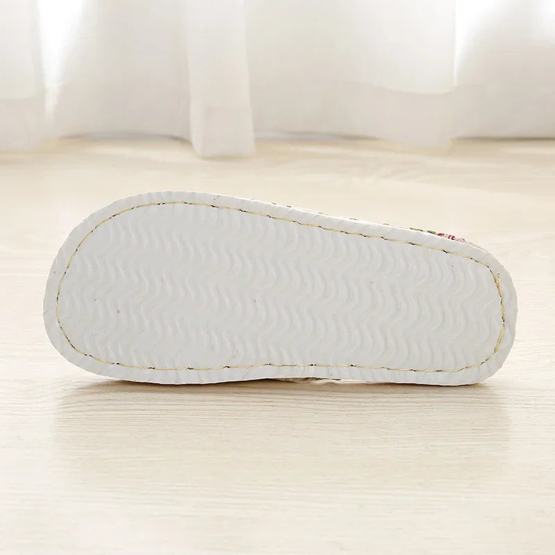 Four Season Linen Home Slippers Women Indoor Bedroom Women House Slides Autumn Unisex Lovers Shoes Adults Outdoor Casual Sandals