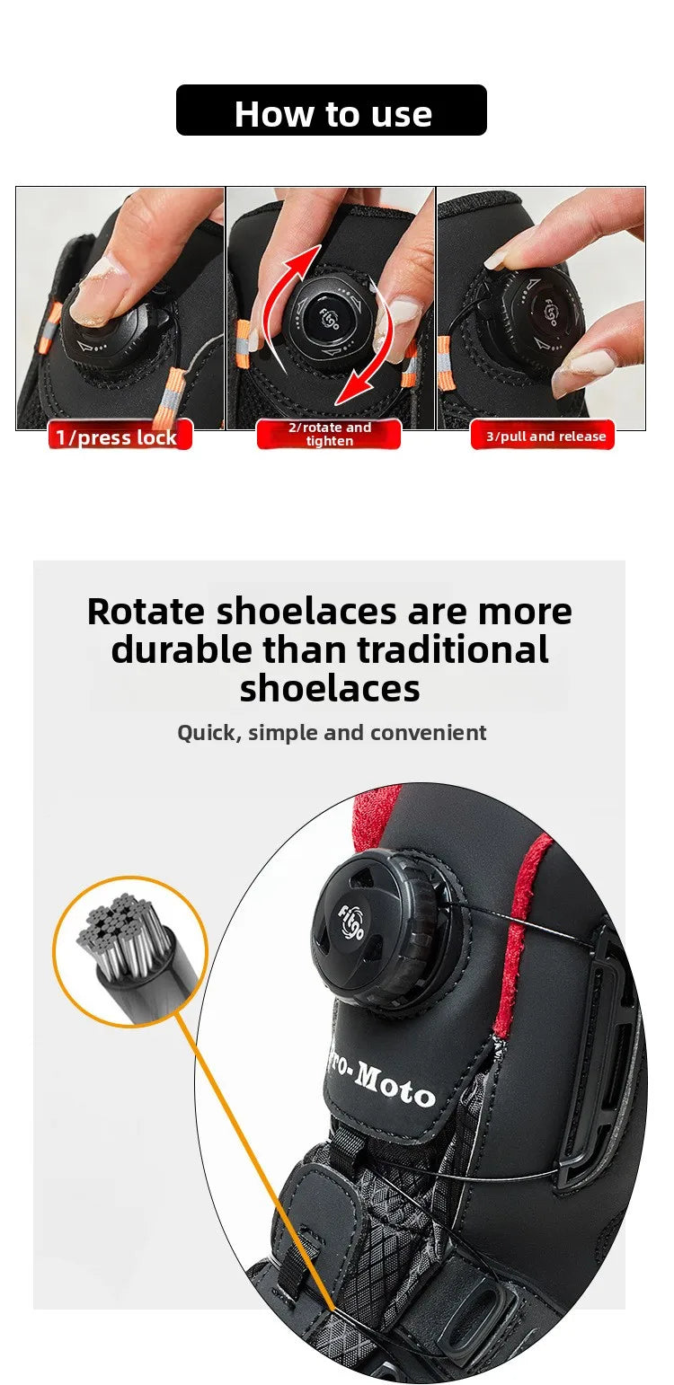 Anti-fall Rider Road Racing Casual Boot Gear Shift Rubber Sole Bike Racing Men's Shoes Motorcycle Boot Waterproof Breathable