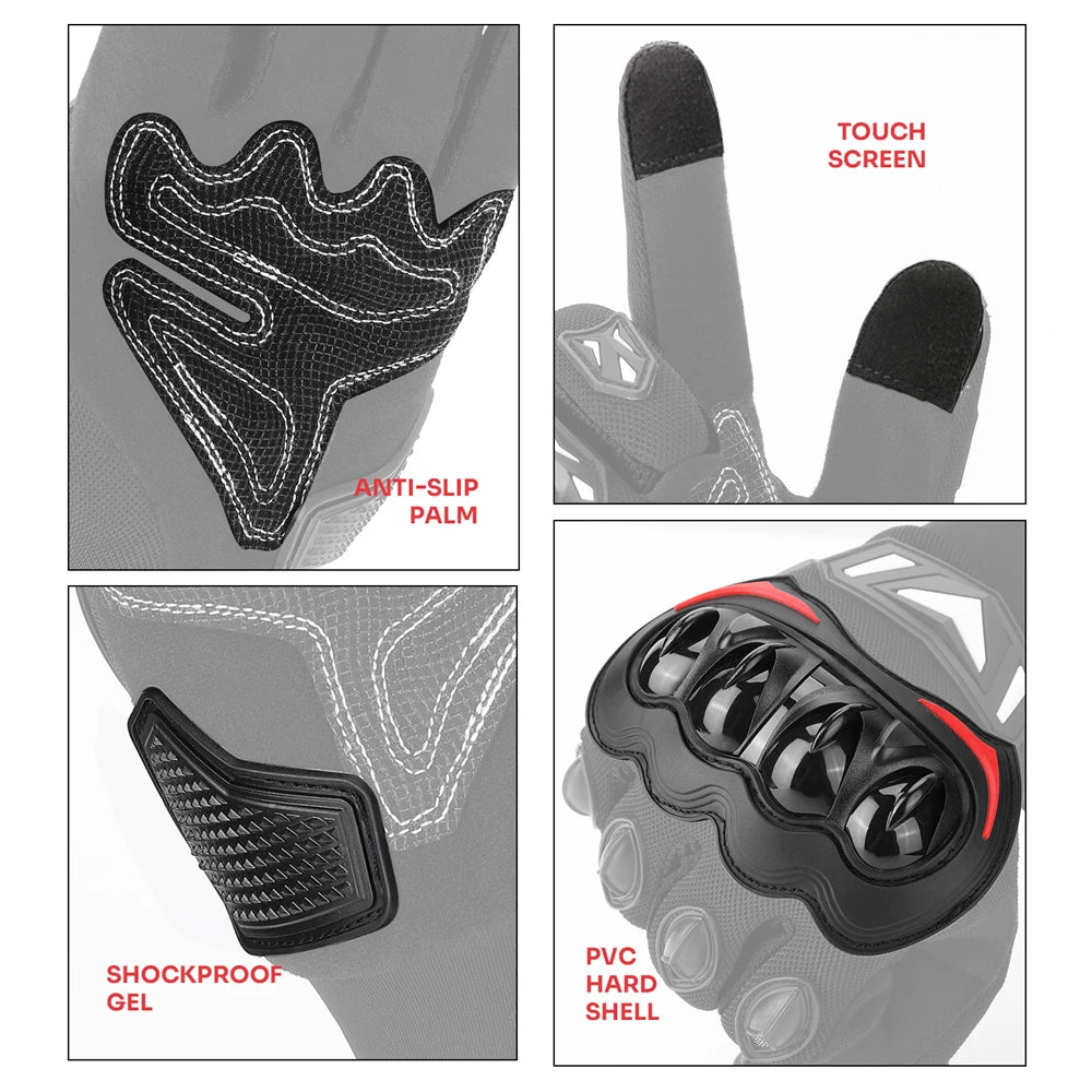 KEMIMOTO Summer Motorcycle Gloves CE Knuckle Protective  Touchscreen Motorbike Riding Gloves Tactical Gloves For Motocross UTV