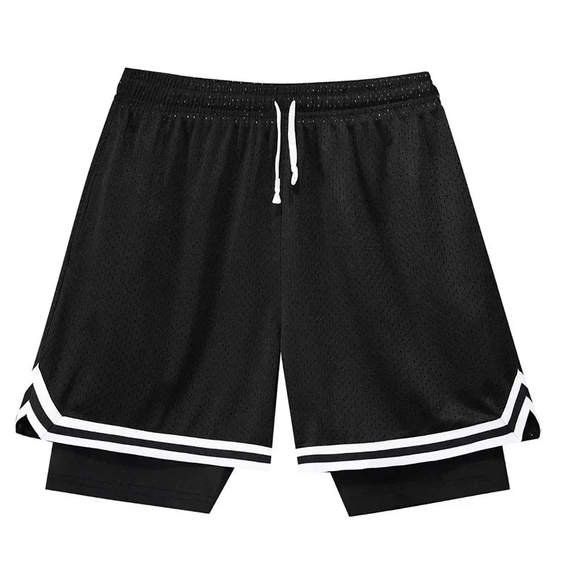 Fake Two Basketball Shorts Loose American Anti-light Men Women Ball Pants Summer Quasi-training Running Sports Five-point Pants