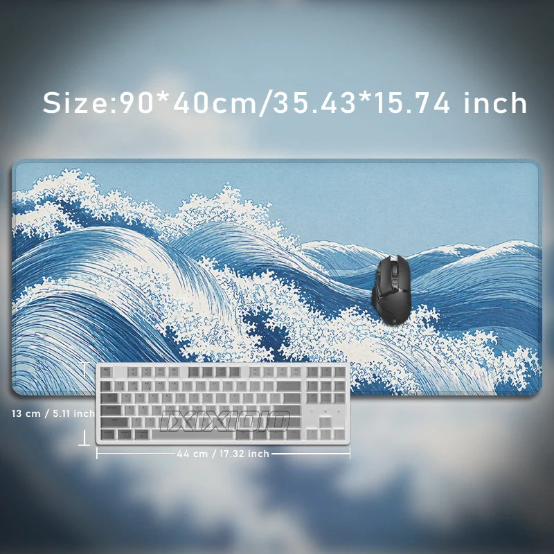 Mouse Pad Blue Ocean Waves Gaming XL Home Custom Large Mousepad XXL Playmat Office Carpet Natural Rubber PC Mouse Mats