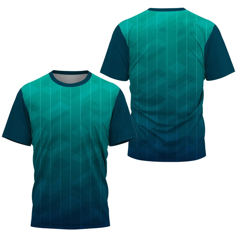Simple Quick Dry Table Tennis T Shirts For Men Summer Short Sleeve Fashion 3D Printed Sports T-shirts Loose Breathable Gym Tops