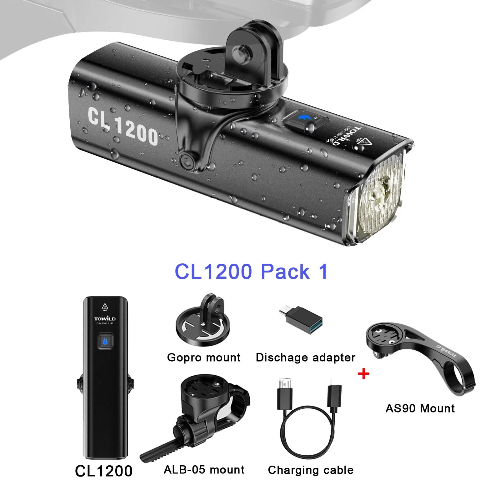 TOWILD CL1200 Smart Bike light Remote Control Bicycle Lights 5000mAh battery Type-C Rechargeable Road MTB IPX6 Bicycle headlight