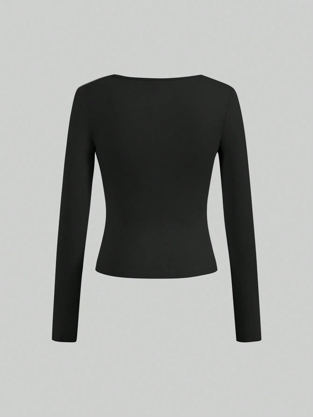 3 pieces Women's Long Sleeved U-neck T-Shirt Tops Solid Color soft Street Spicy Girl Casual Autumn Tight Fitting