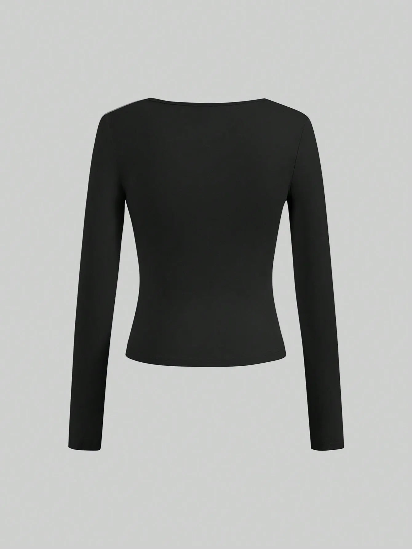 3 pieces Women's Long Sleeved U-neck T-Shirt Tops Solid Color soft Street Spicy Girl Casual Autumn Tight Fitting