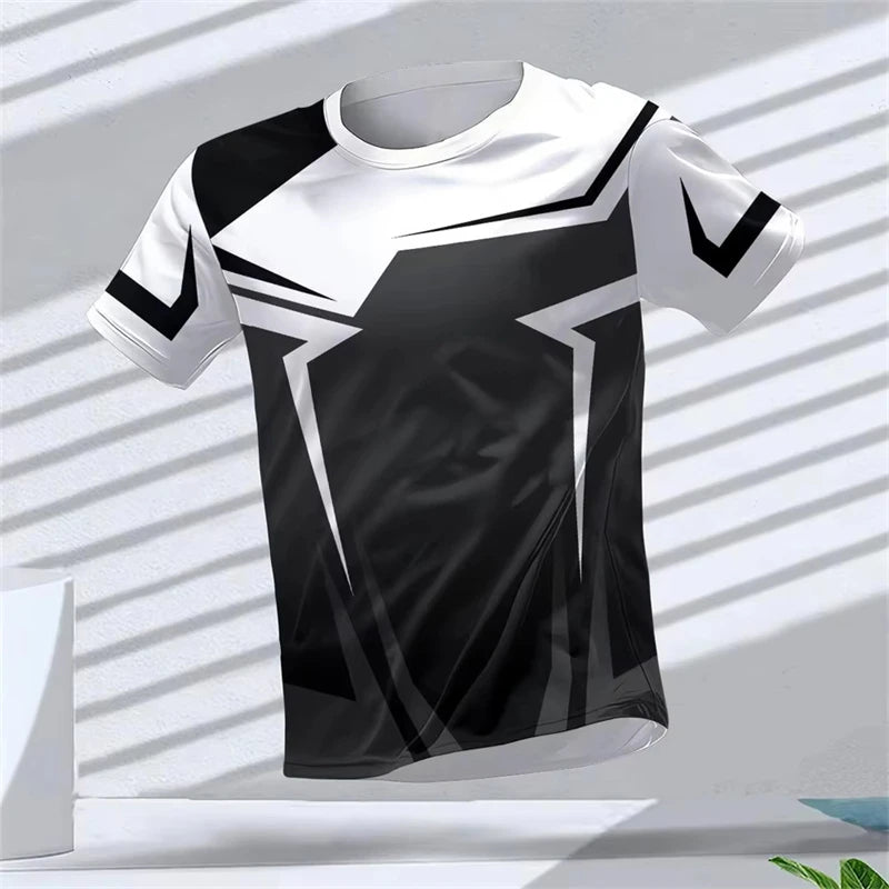 Simple Fashion Sports T-shirts For Men Summer Outdoor Short Sleeve 3D Printed T Shirts Casual Oversized Running Gym Tees Tops