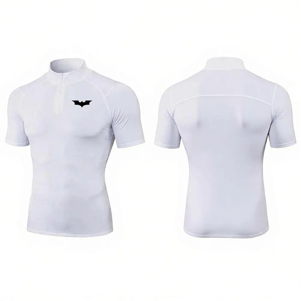 2025 Men's Bat Print Compression Shirt Quick Dry T-Shirt Gym Running Jersey Breathable Short Sleeve S-3XL