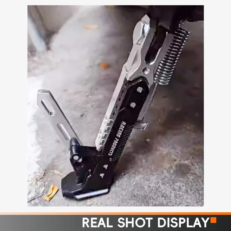 Universal Motorcycle CNC Kickstand Side Support Kick Bracket Foot Stand Adjustable Side Tripod Alloy Motorbike Parking Kickstand