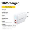 Essager 20W USB Type C Charger 3A PD Quick Charge With Type-C Lighting Micro Cable Fast Charging For iPhone 17 16 Xiaomi Huawei