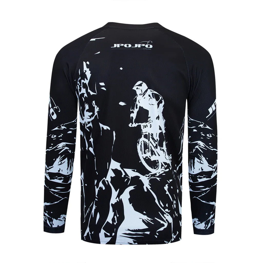 Black Dirt Bike Jersey Kids Motocross Jersey Youth Off Road Motorcycle Shirt Boys DH BMX mtb Jersey Long Sleeve Cycling Jersey