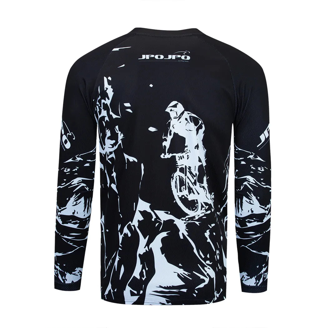Black Dirt Bike Jersey Kids Motocross Jersey Youth Off Road Motorcycle Shirt Boys DH BMX mtb Jersey Long Sleeve Cycling Jersey