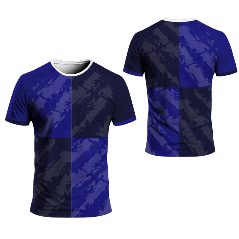 Simple Striped Graphic Sports T Shirts For Men Summer Fashion Short Sleeve 3D Printed Fitness T-shirts Casual Oversized Tees