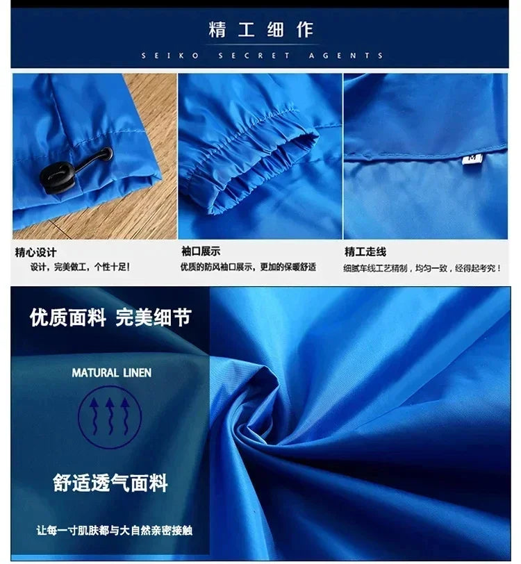 New men's hooded jacket, fashionable for outdoor use, windproof and waterproof, with zipper design, casual sports jacket