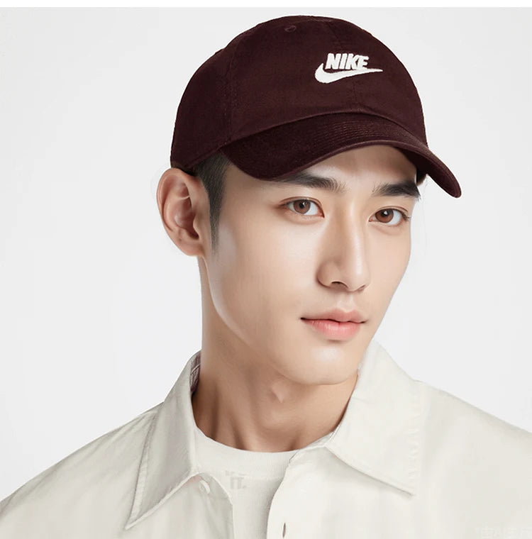 Nike genuine new men's and women's simple casual soft top washed baseball cap FB5368-652