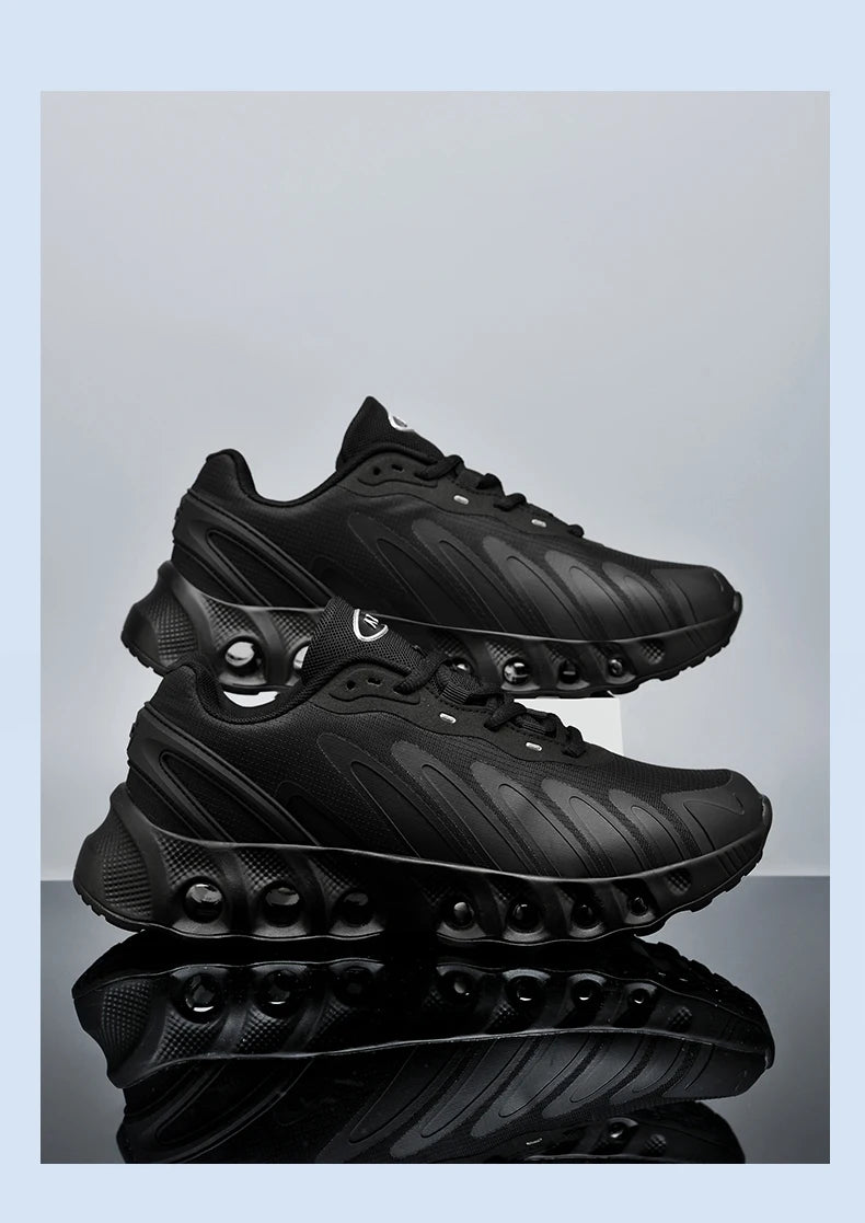 New men's sneakers PU air cushion anti-slip shock absorber running shoes outdoor lightweight and breathable mesh running shoes
