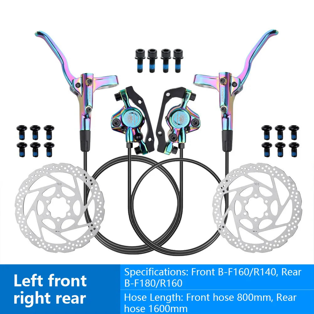 MT200 Bike Hydraulic Disc Brake MTB Brake BL BR 800/1600mm Bicycle Brake 2 Piston 3 Finger Steel Lever Bike Parts Upgrade