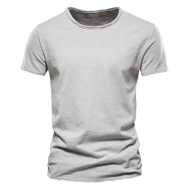 High Quality Solid Color T Shirt Men Casual O-neck Top Tees Men Summer New  Classic 100% Cotton t shirt for men