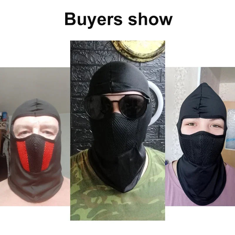 Full Face Mask Cycling Windproof Headgear Motorcycle Balaclava Breathable Outdoor Sports Men CS Mask Head Cover Hat