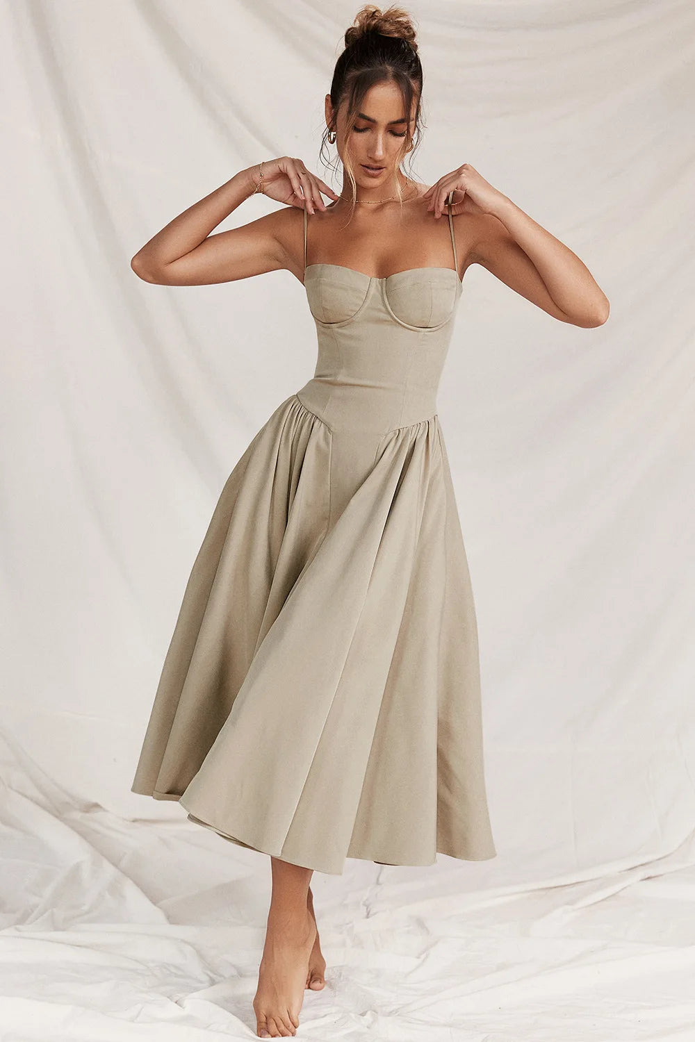 Summer Sexy Tube Top Waisted Camisole Dress Women Elegant Sleeveless Backless Pleated Female Party Evening Dresses
