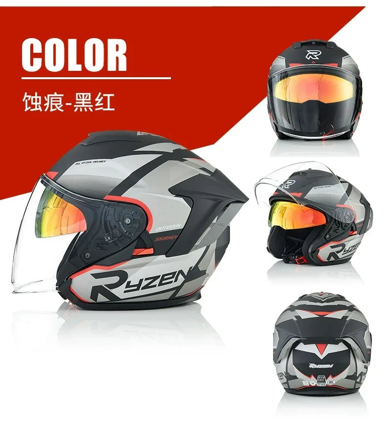 Lightweight Ventilated 3/4 Open Face Helmet DOT ECE Approves Motorbike Scooter Scooter Half Helmet Open Face Casco Moto