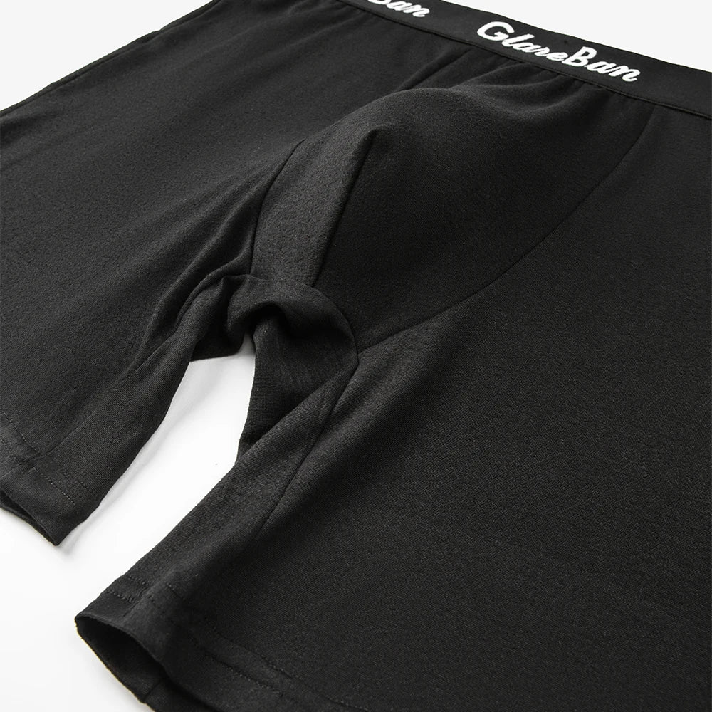 10Pcs Black Mens Mid Length Boxer Briefs Ultra Soft Breathable Stretch Comfort Underwear for Daily Commute Home Gym