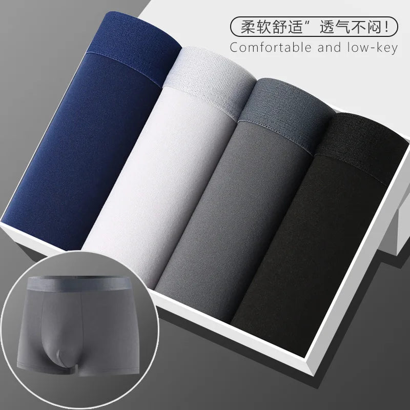 Underwear Man 2025 briefs mid-waist geometric print underpants solid cotton comfortable men's boxer briefs cheap clothing