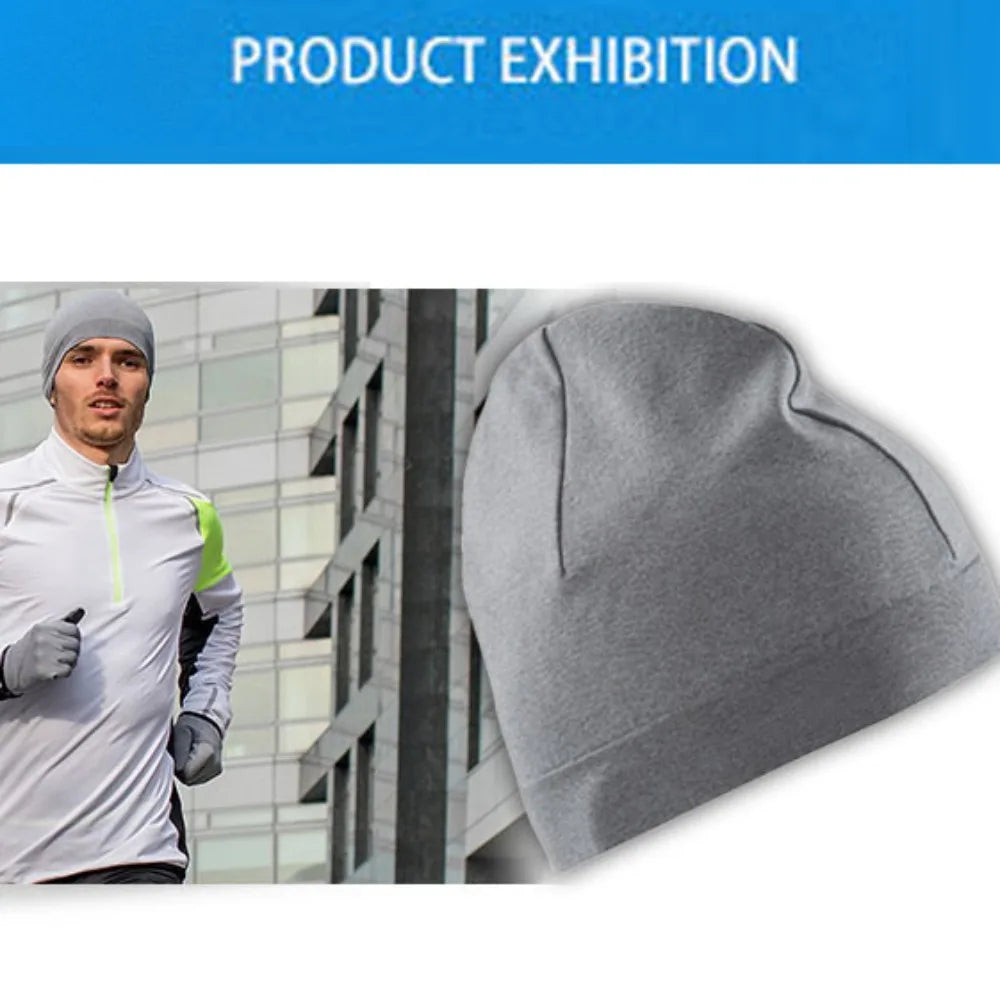 Skullcaps Winter Running Hats Solid Color Windproof Sport Cap Running Winter Sweat Absorption Breathable Sport Bonnet Running