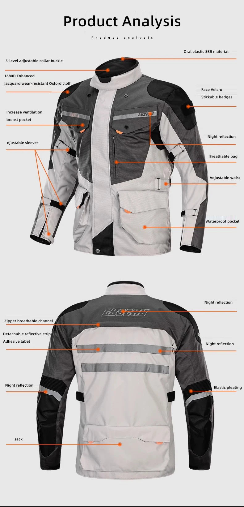LYSCHY Motocross Jacket Pants Winter Warm Waterproof Motorcycle Riding Jacket Men Women Outdoor Off-Road Motorbike Rally Jacket