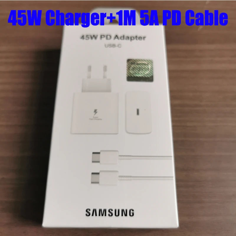 Original Samsung 45W Charger Fast Charging Type C PD Cargador Galaxy S26 S25 Ultra 24 Plus S23 S22 A56 Tab S11 For iPhone Google