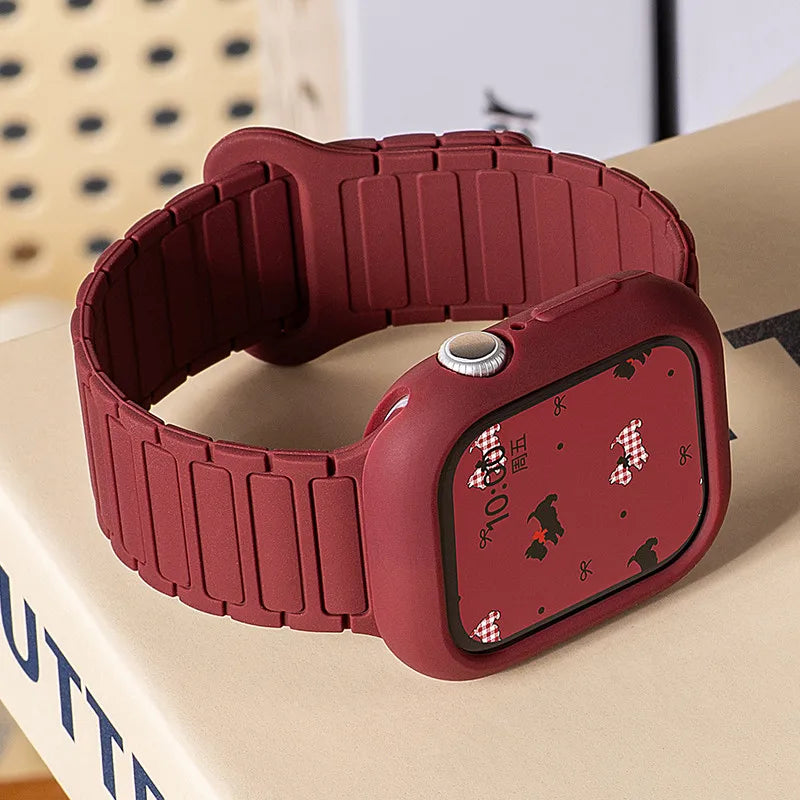 Silicone Case+Strap bracelet correa cover For Apple Watch 10 46mm 49 44mm 40 45mm 41 42mm for iWatch series 9 8 7 6 5 4 Ultra 2