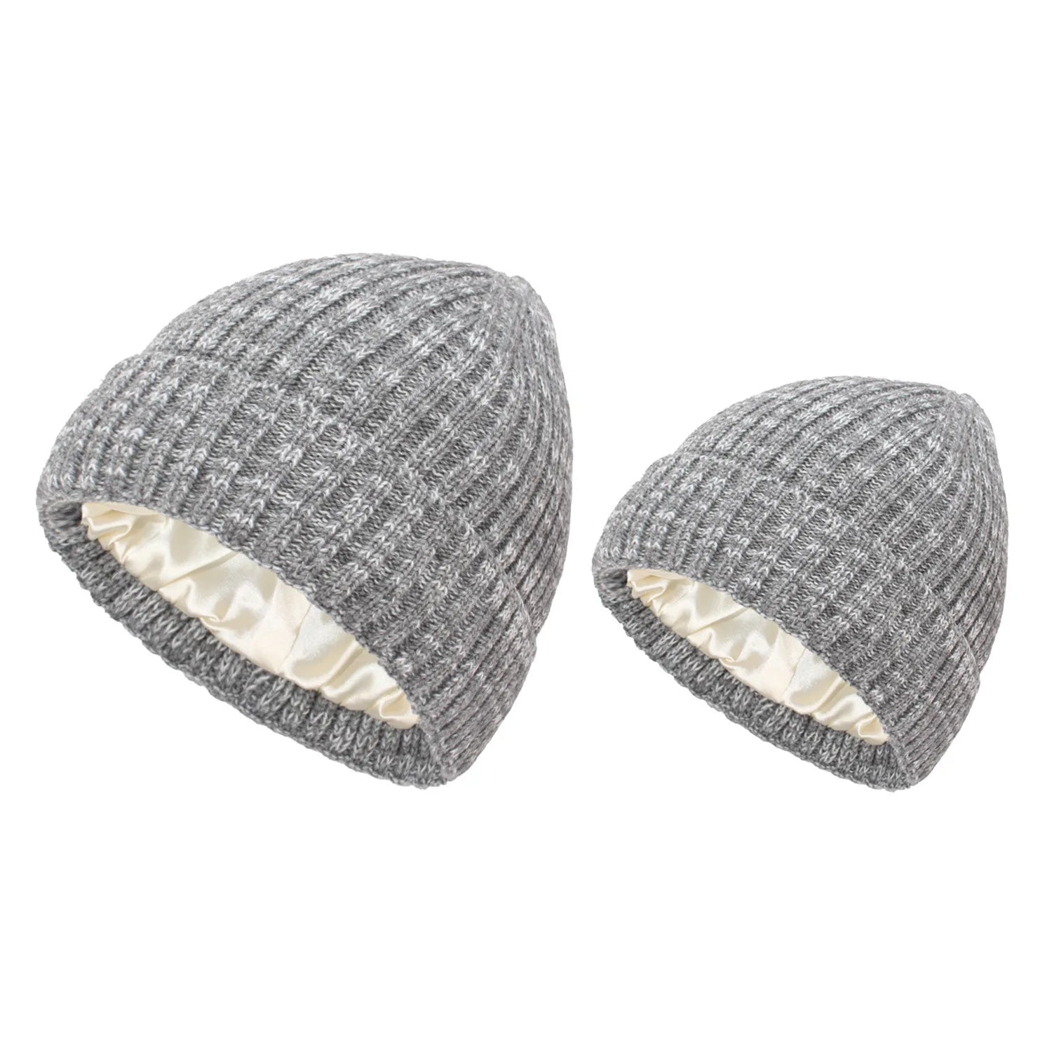 Winter Satin Lined Beanie Hats Women Men Unisex Thick Chunky Cap Striped Warm Soft High Quality casual Knitted Beanie Hat
