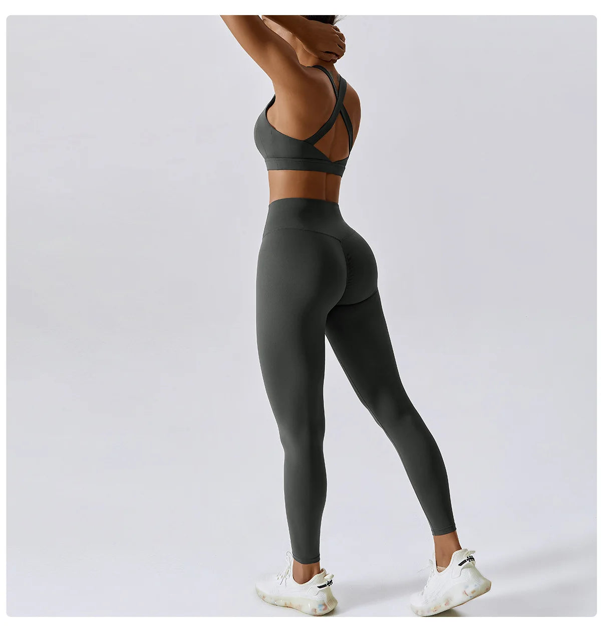 Women's Tracksuit 2PCS Fitness Suit Yoga Sets Sportswear Workout Sports Bra High Waist Leggings Gym Clothing Push Up Sports Suit