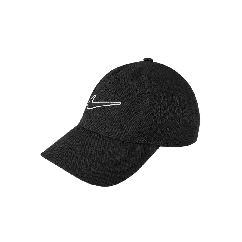 Nike soft top logo polyester fiber duckbill cap unisex couple style black-FB5369-010
