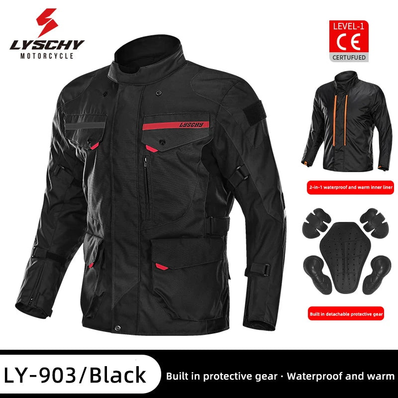 LYSCHY Motocross Jacket Pants Winter Warm Waterproof Motorcycle Riding Jacket Men Women Outdoor Off-Road Motorbike Rally Jacket
