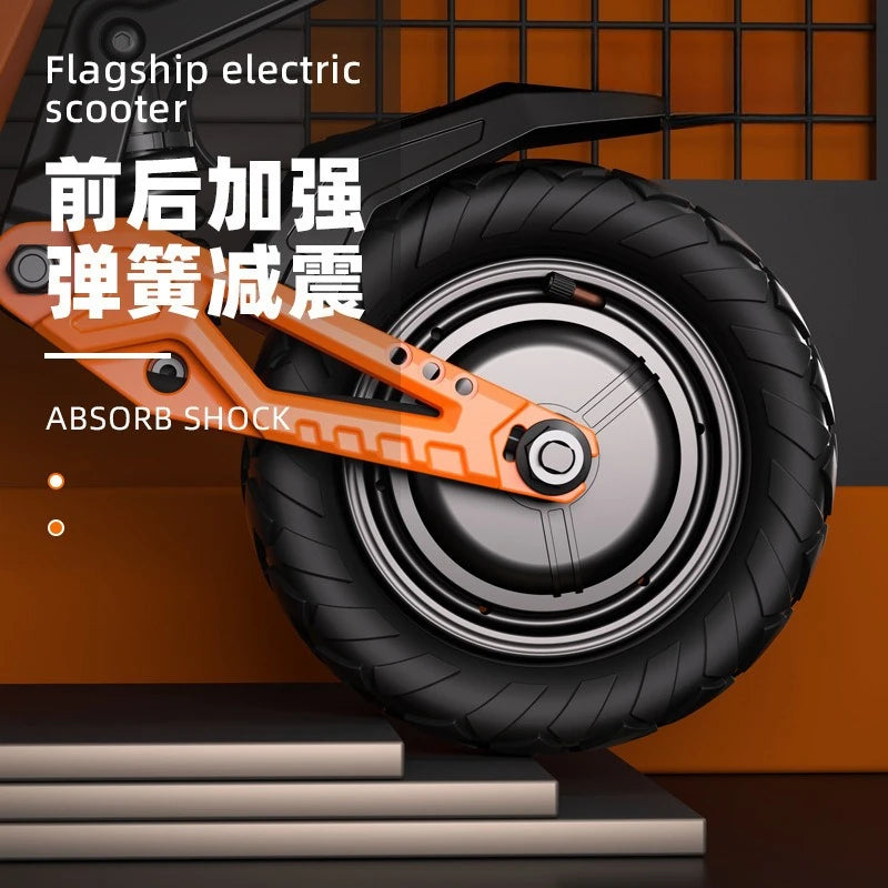 Dual-drive 2400W Shock-absorbing Off-road Scooter, Foldable High-speed High-power Electric Scooter