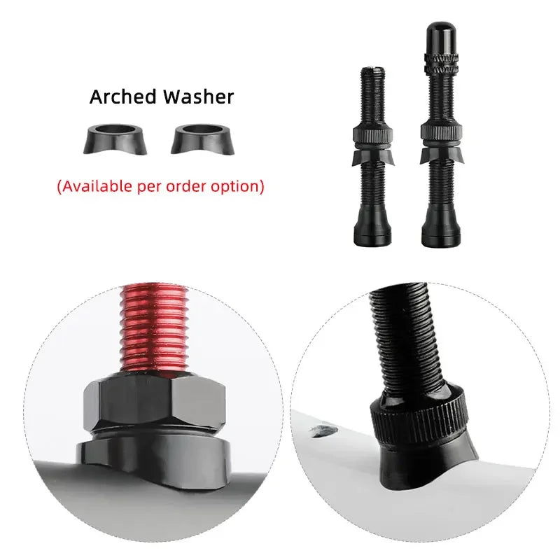 Deemount 2PCS Schrader A/V Valves 40/60mm CNC Machined Anodized for MTB Road Bike Tubeless Rims