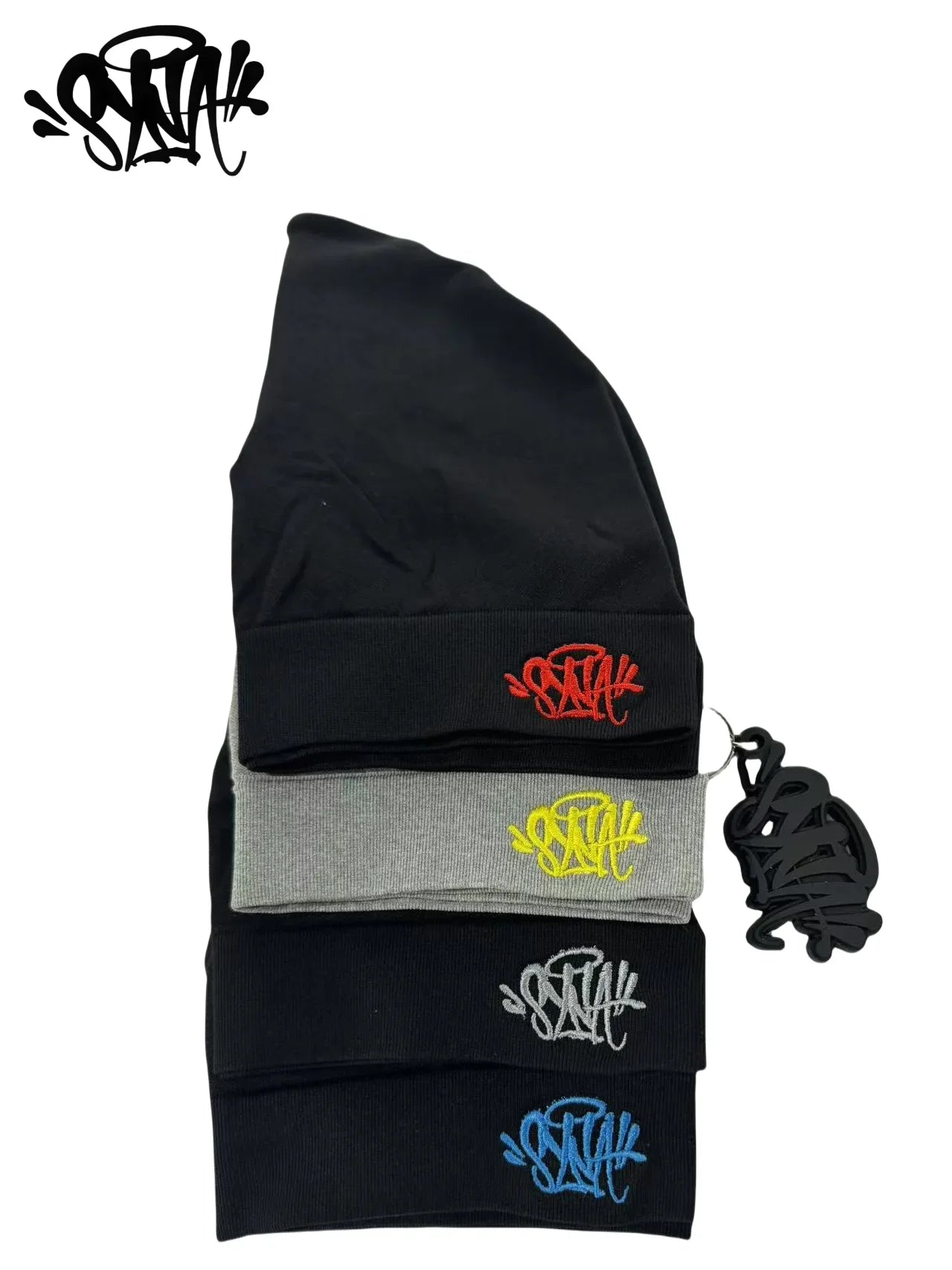 SY with Keychain 2025 New Sy World Skull Hat Syrunning Hat 2025 New Knitted Sy Beanie Hat for Men and Women Y2k War