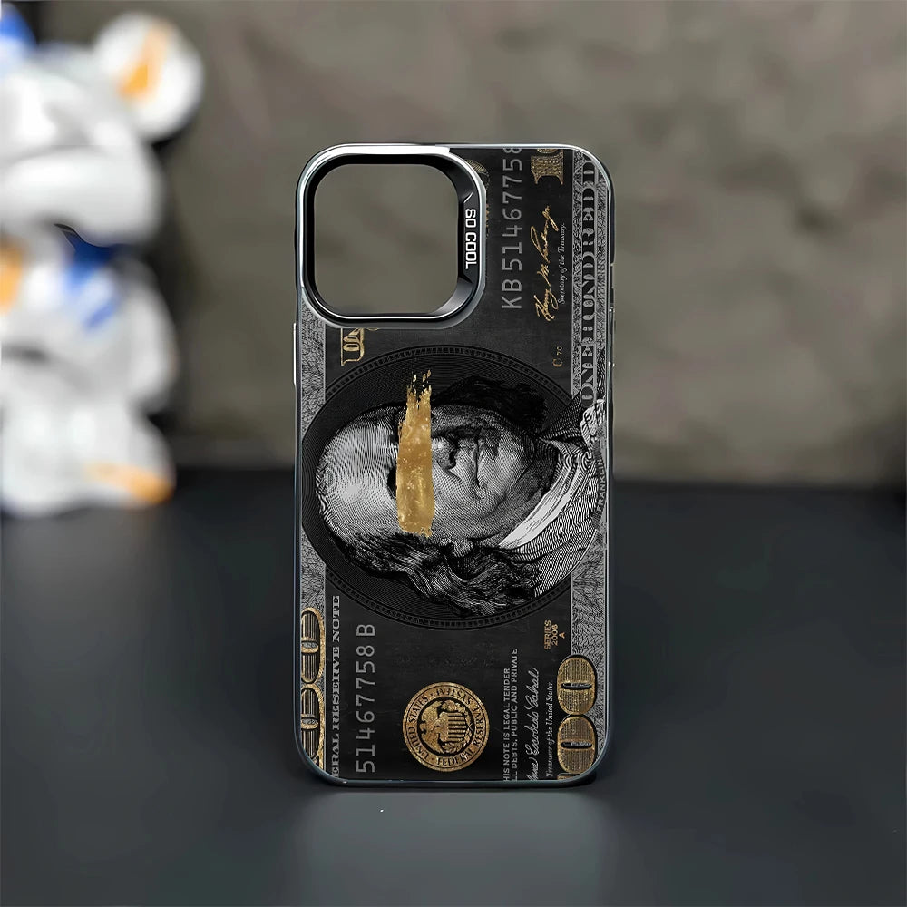 Cool 100 Dollar Bank Note Phone Case For IPhone 16 PRO 15 14 13 12 11 Promax Xr Xs 7 8 Plus SE Minimalism Shockproof Cover