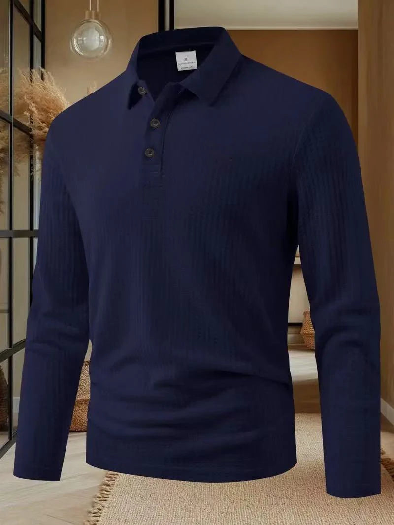 2026 New Men's Business Casual Long Sleeve Polo T-shirt Summer Comfortable Breathable Top male fFormal Occasions
