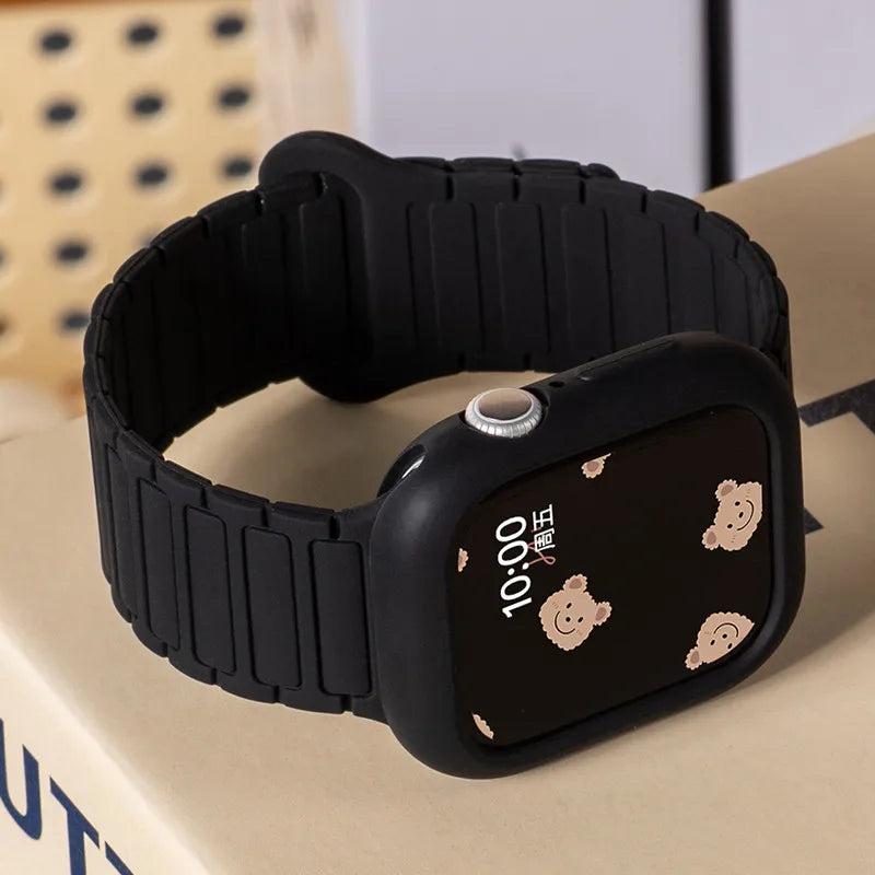 Silicone Case+Strap bracelet correa cover For Apple Watch 10 46mm 49 44mm 40 45mm 41 42mm for iWatch series 9 8 7 6 5 4 Ultra 2